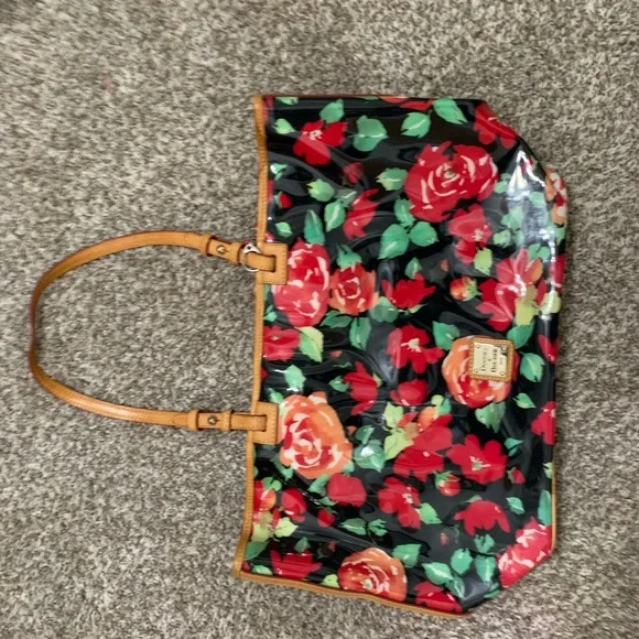 Dooney & Bourke Floral Tote with Tan Accents - Picture 1 of 1